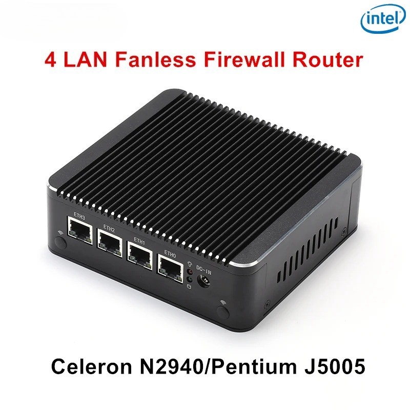 Fanless Firewall Mini PC N2940 6405U Soft Router Industrial pfSense OPNsense