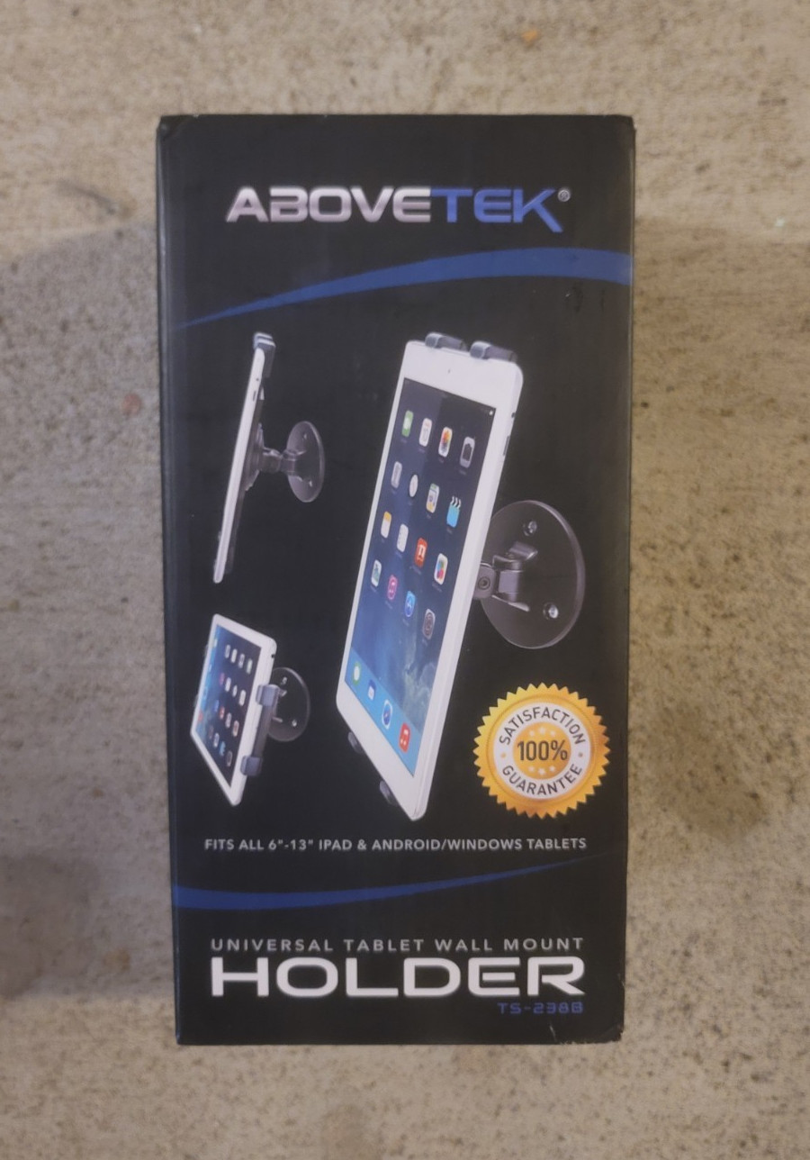 AboveTEK Universal Adjustable Tablet/E-Reader Wall Mount Holder TS-238B Black