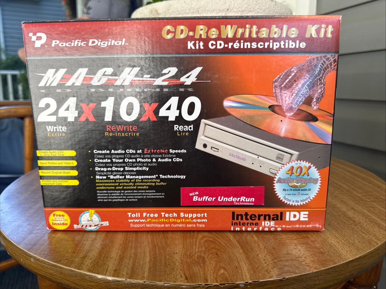 Pacific Digital MACH-24 Internal IDE CD-RW Drive Kit 24x10x40 NOS