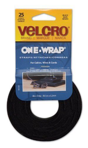 for Velcro Reusable Self-gripping Cable Ties - Tie - Black - 25 Pack (91141_40)