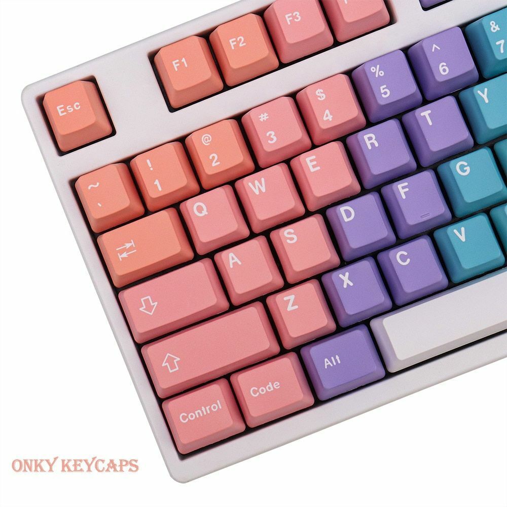 124 Keys Pbt Keycap Oem Profile Dye-sub Gradient Keycaps For Mechanical Keyboard