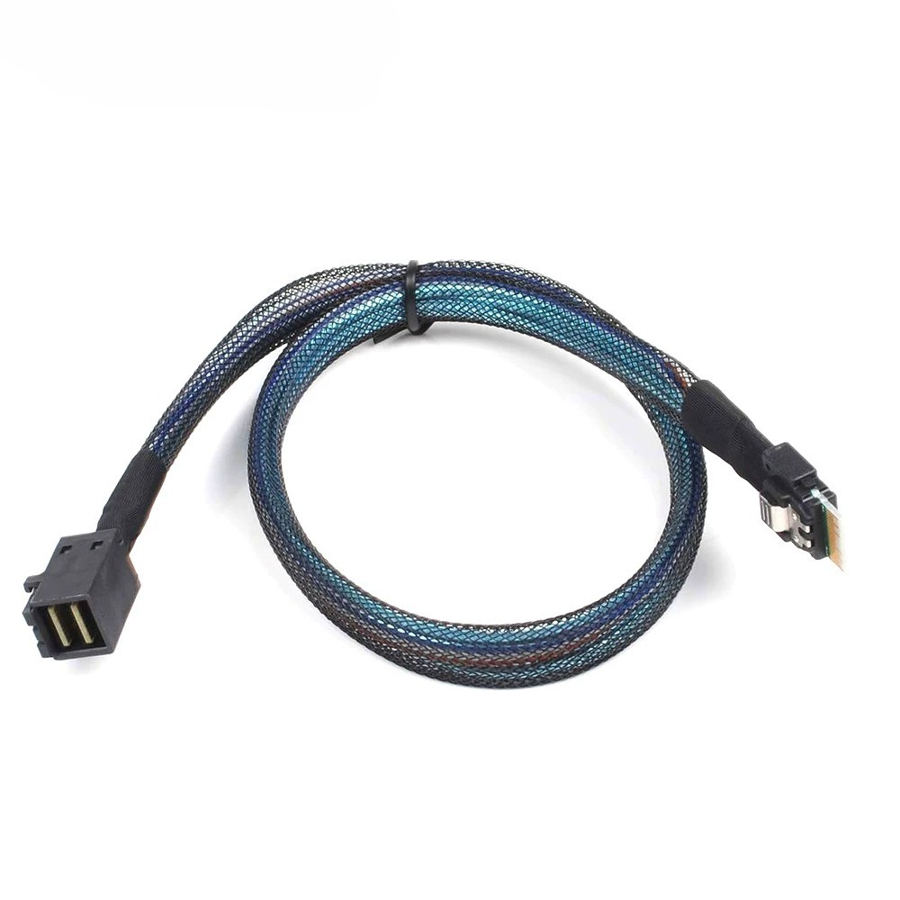 PCIe 4.0 Slimline SAS SFF-8654 4i 38Pin to Mini SAS HD SFF-8643 High Speed Cable