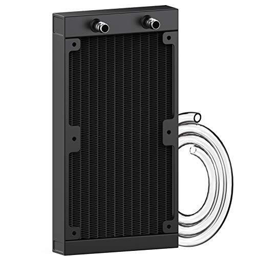 Clyxgs Water Cooling Radiator, 12 Pipe Aluminum Heat Exchanger Radiator with Tub