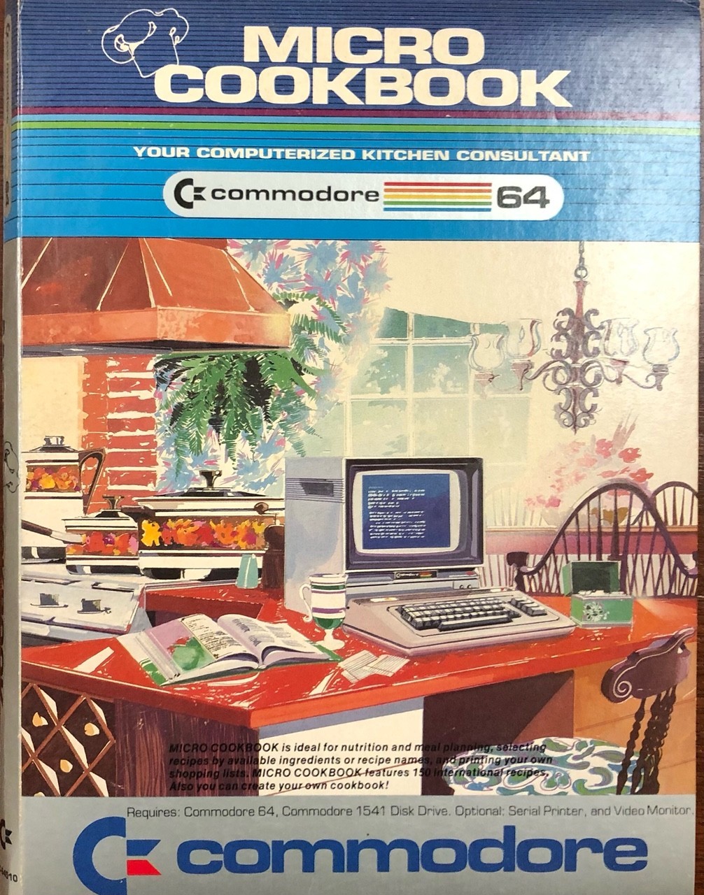 Commodore 64 Micro Cookbook with recipe disk and original manual w/disk.