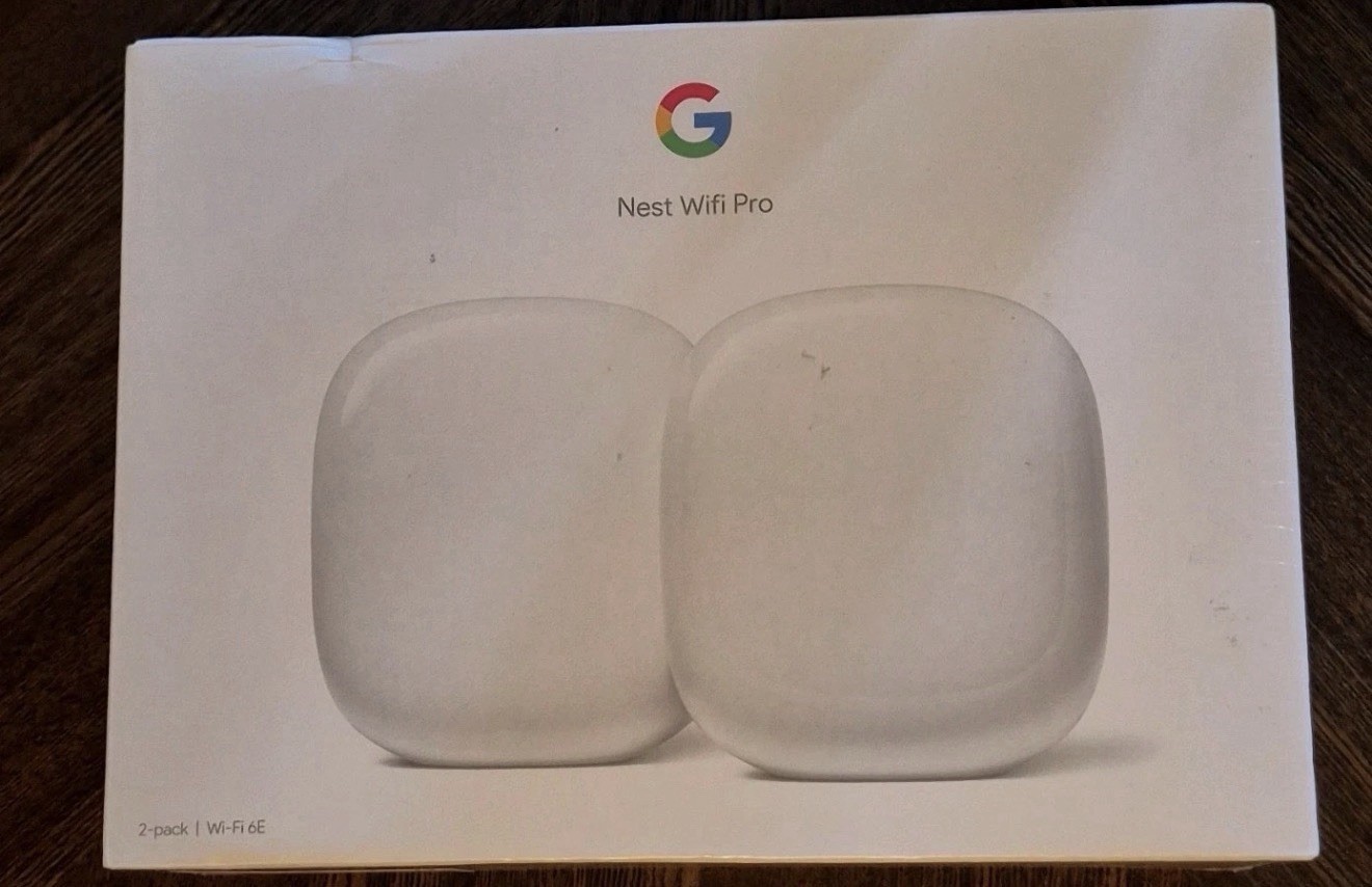 GOOGLE NEST WIFI PRO (WI-FI 6E) 2-PACK — FACTORY SEALED (EPJ031608) New 