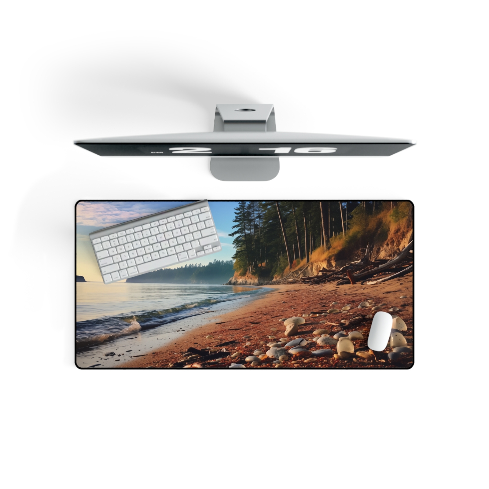 Sandy Beach with Trees Desk Mat for your Workspace
