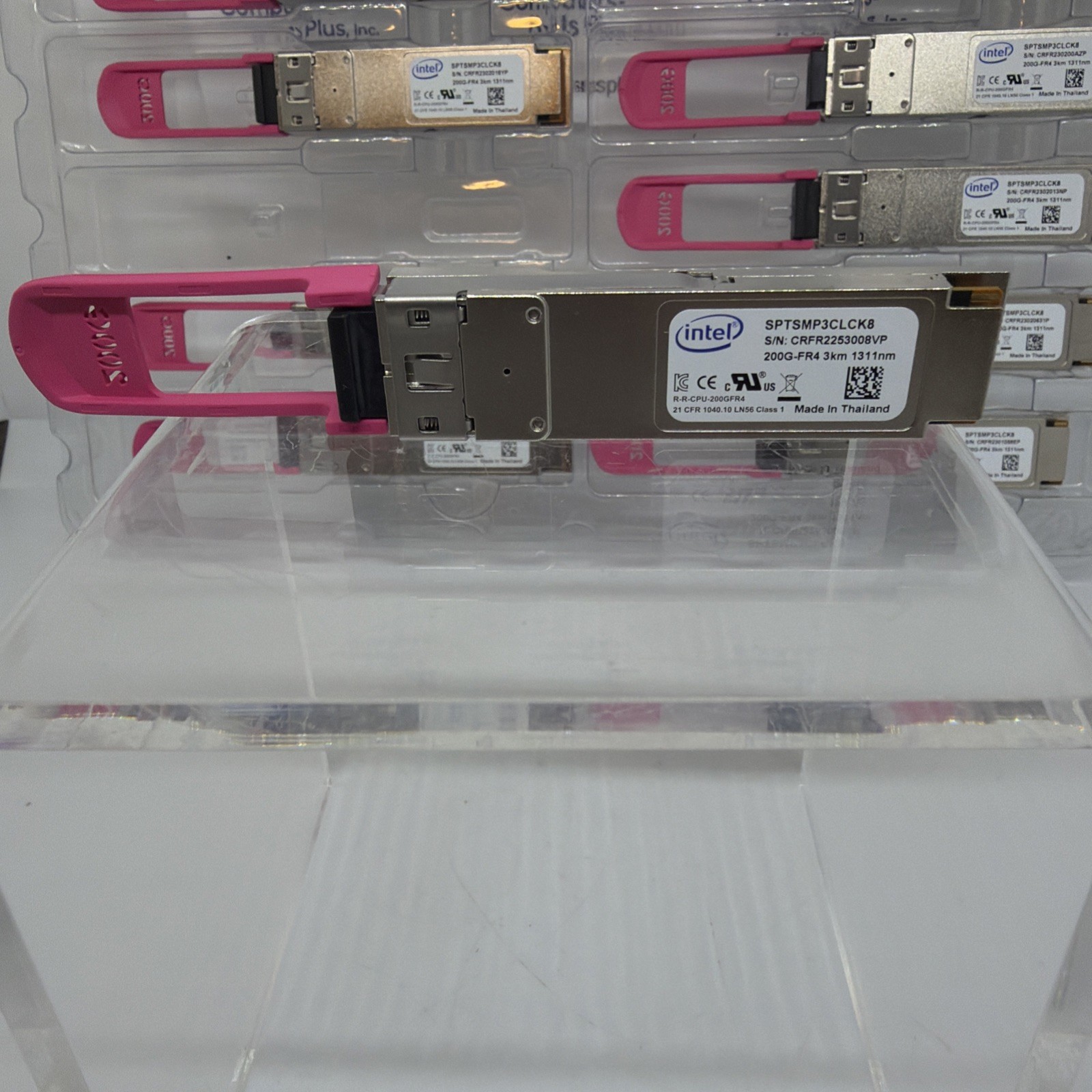 Qty 1 Intel SPTSMP3CLCK8 200G QSFP56 FR4 Transceiver 1311nm 3km LC SFP