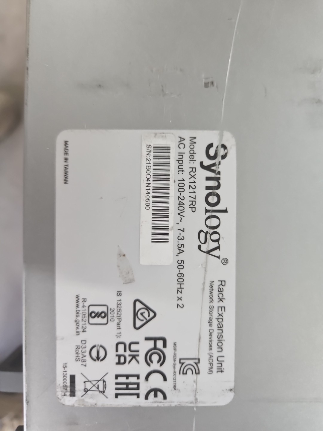 Synology Rx1217RP Drive Enclosure Rack-mountable - 12 X Hdd Supported 