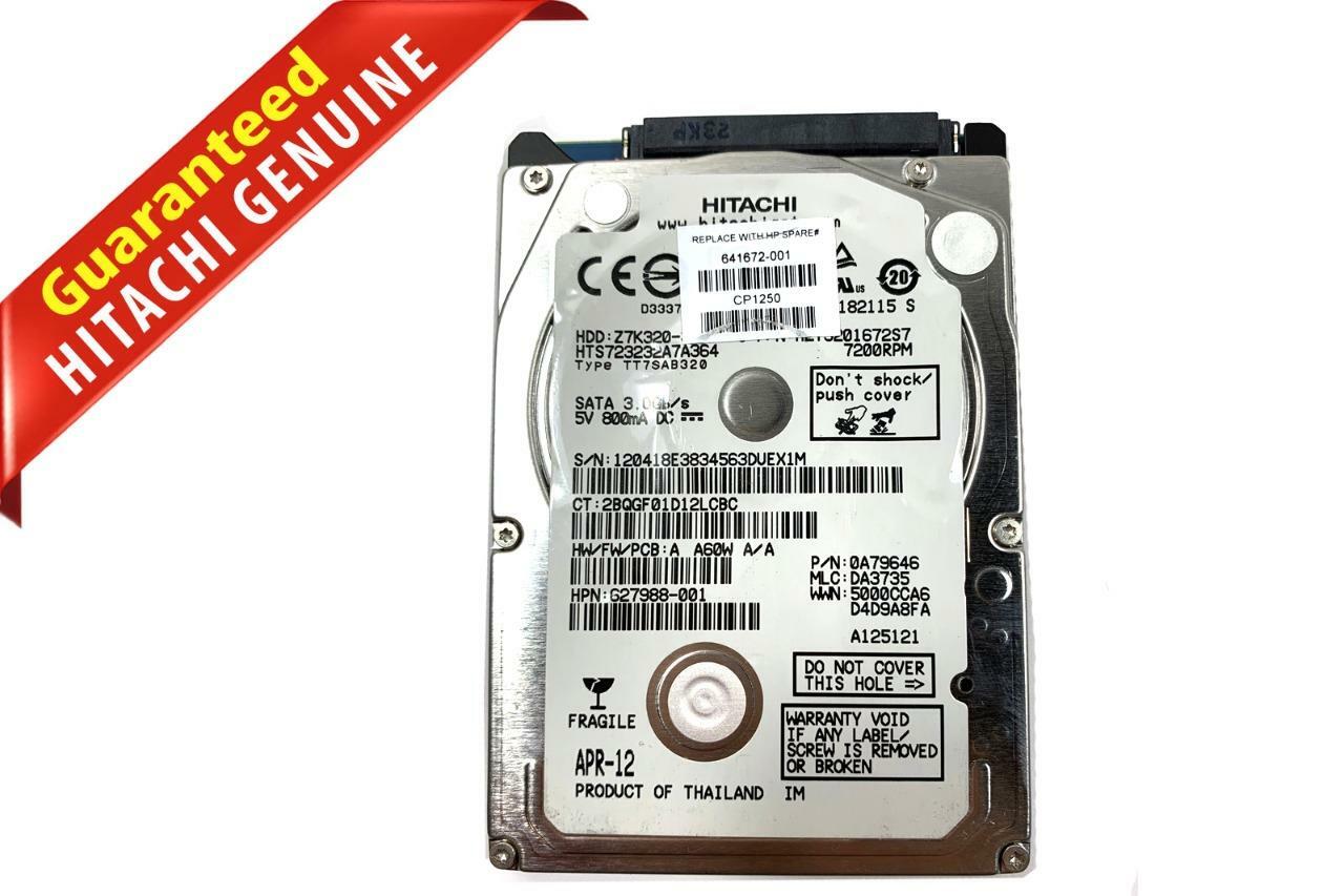 Hitachi HGST 320GB Laptop Hard Drive 2.5" SATA 7200RPM HTS723232A7A364 0V1JJ2