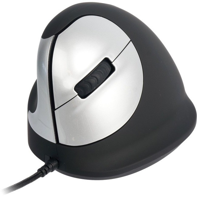 R-Go Tools HE Vertical Wired 3400dpi Left Hand Mouse Left - Black, Silver
