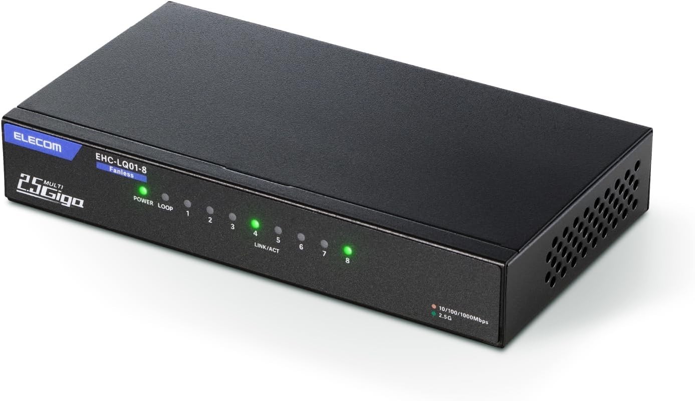 ELECOM Switching Hub 2.5Gbps Compatible 8 Ports EHC-LQ01-8 Japan New w/ Tracking