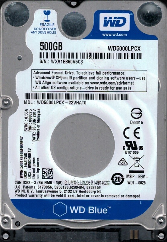 Western Digital WD5000LPCX-22VHAT0 500GB DCM: EAJT2AK WXA1E