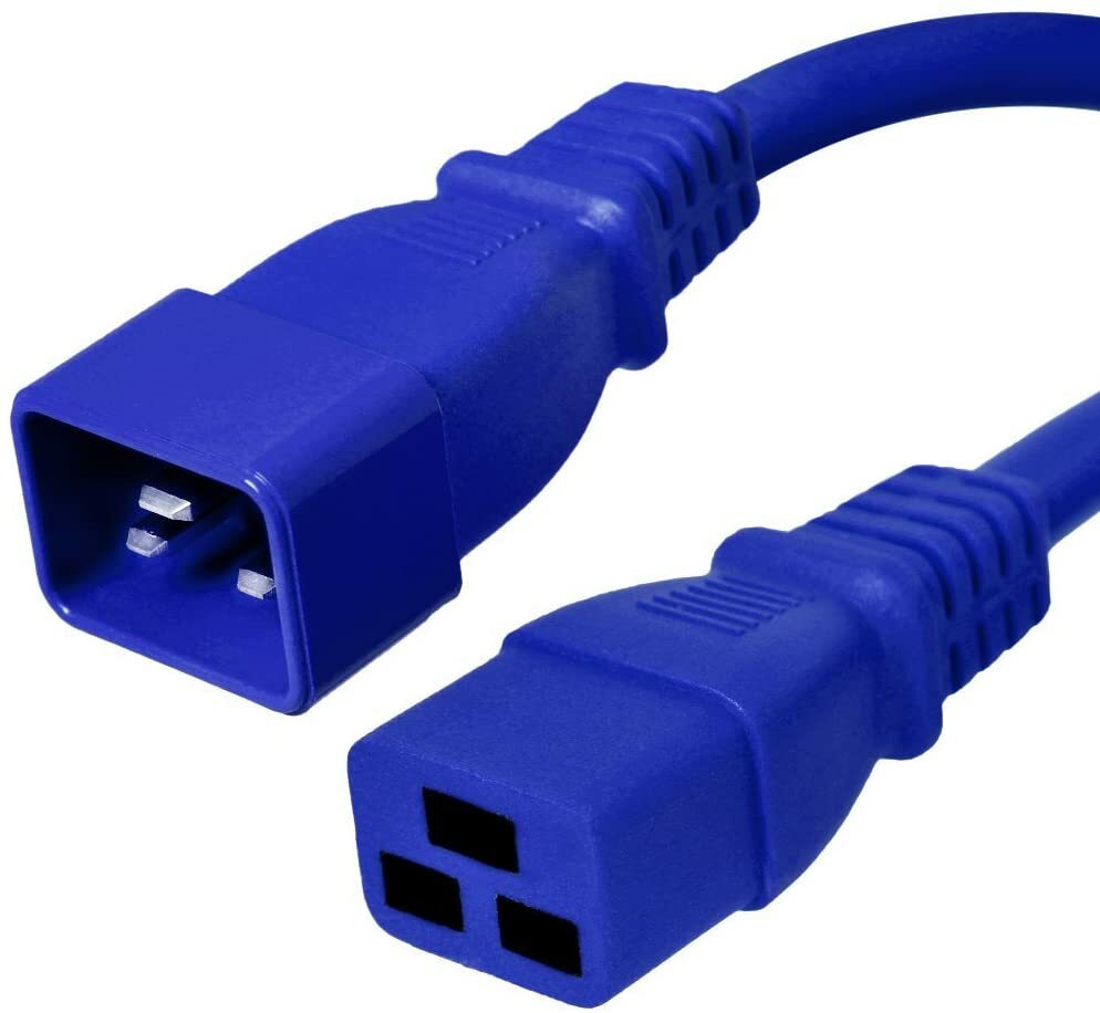 5 PACK LOT 6ft IEC C20 - C19 Blue Power Cord 12AWG 20A/2500W 100-250V 2M