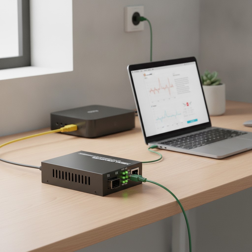 Plug & Play 1.25G/s Fiber Optic Modem - Smart Ethernet Solution for All Devices