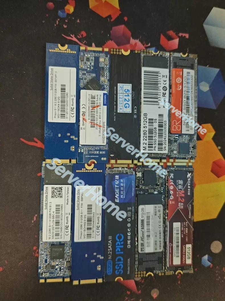 1Pcs 512GB Second Hand Pull SSD Original Hard Drive Fully Tested For Servers PC