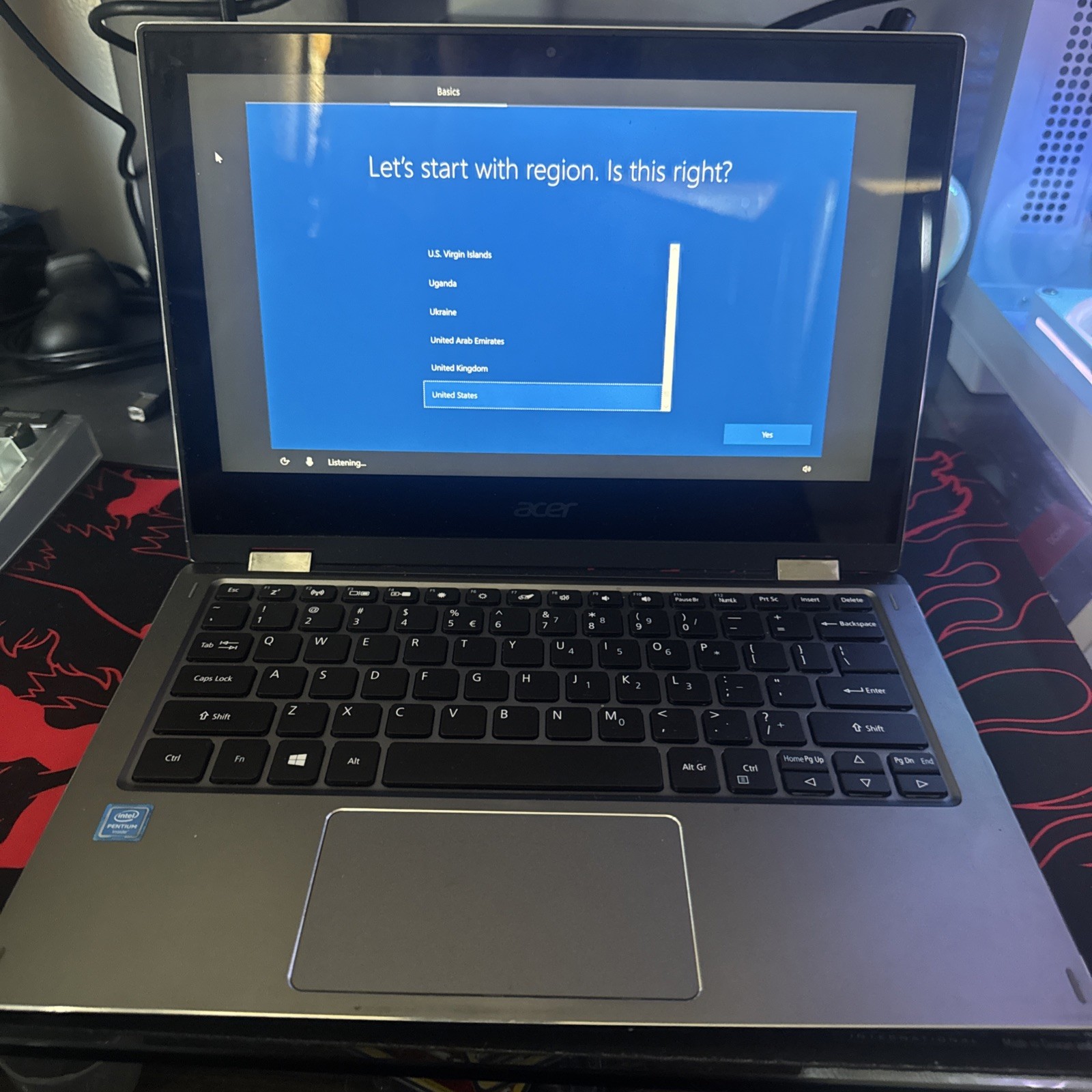 Acer Spin 1 SP111-32N 11.6" Touchscreen Laptop Steel Gray With Charger and Box
