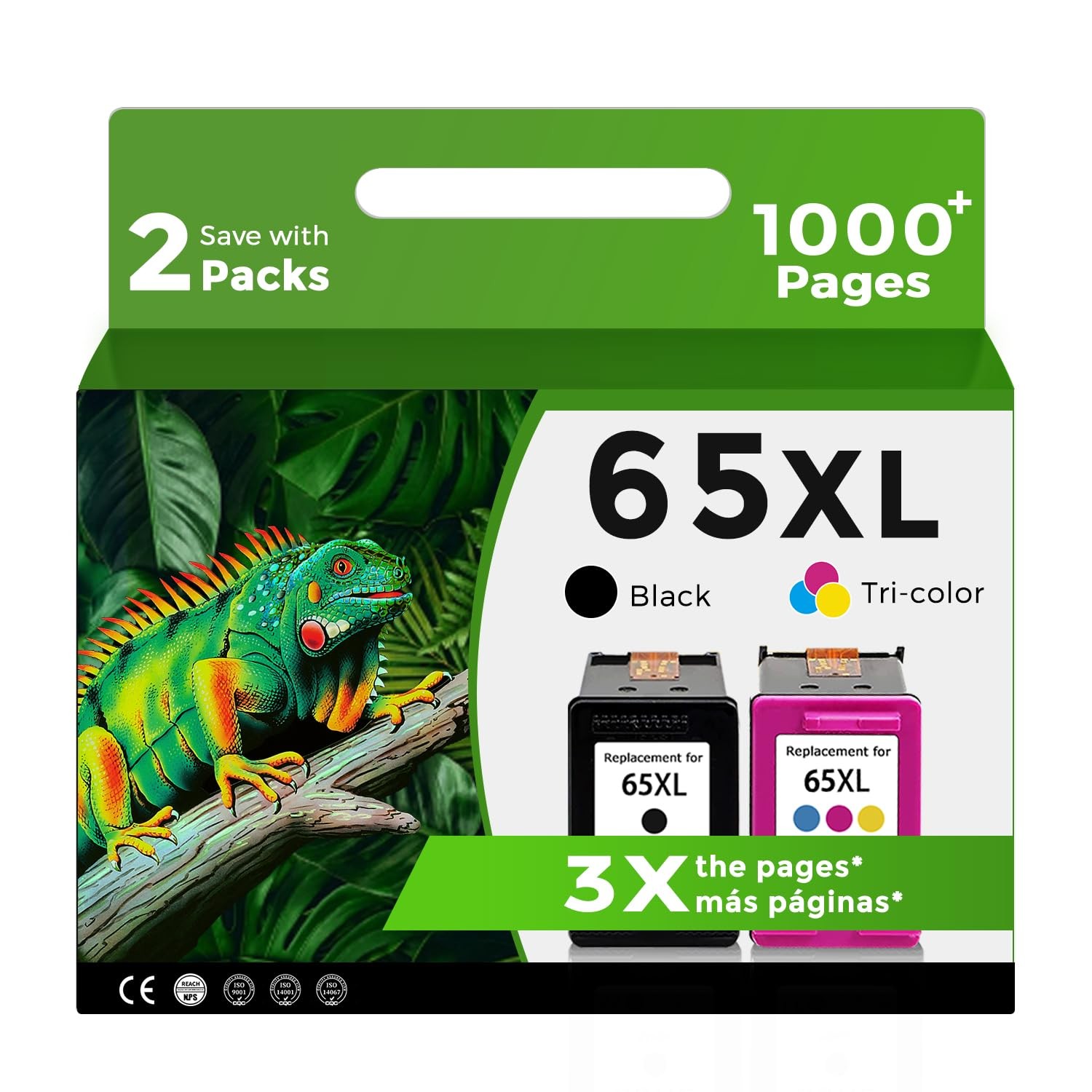 65XL Ink Cartridge Compatible for HP Ink 65 XL Black Color Combo 5055 3755