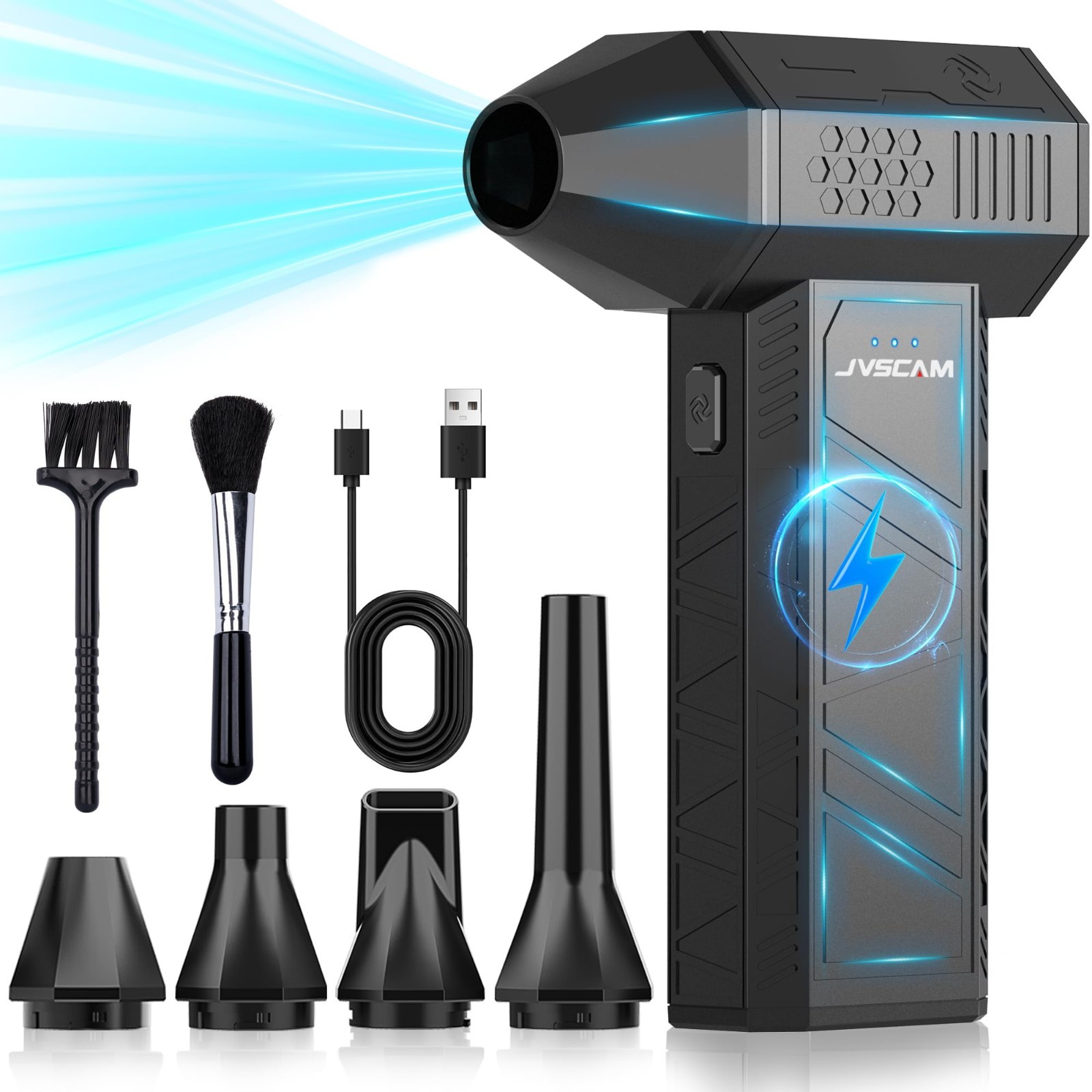 High-Power Compressed Air Duster 130,000 RPM Blower with Brushless Motor & Brush