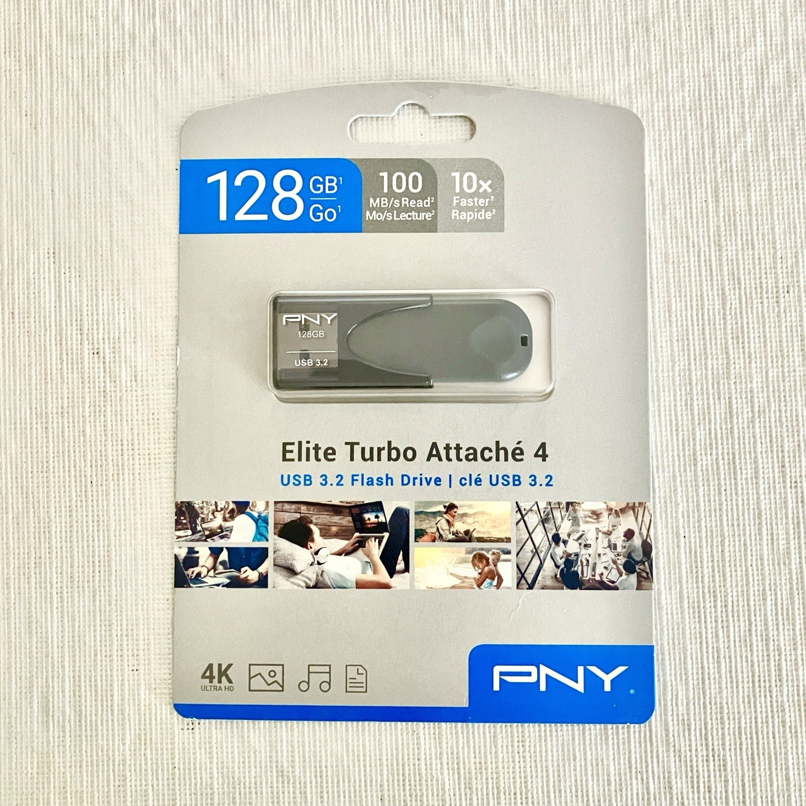 PNY 128GB Elite Turbo Attaché 4 USB 3.2 Flash Drive NEW IN PACKAGE