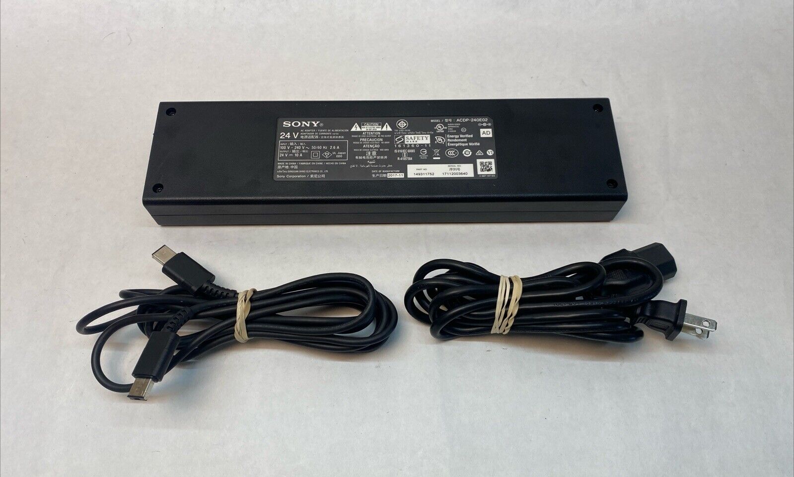 24V 10A Genuine Sony ACDP-240E02 AC Adapter Charger for Sony TV LED Monitor OEM