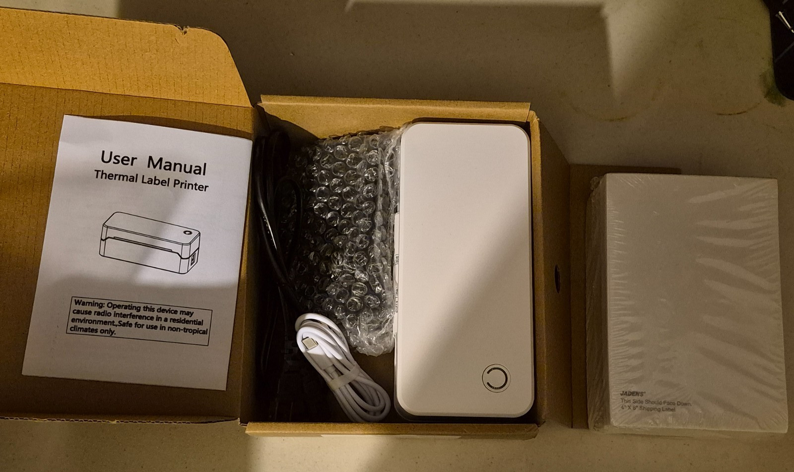 4 Inch Thermal Label Printer USB + Bluetooth w/ Labels 