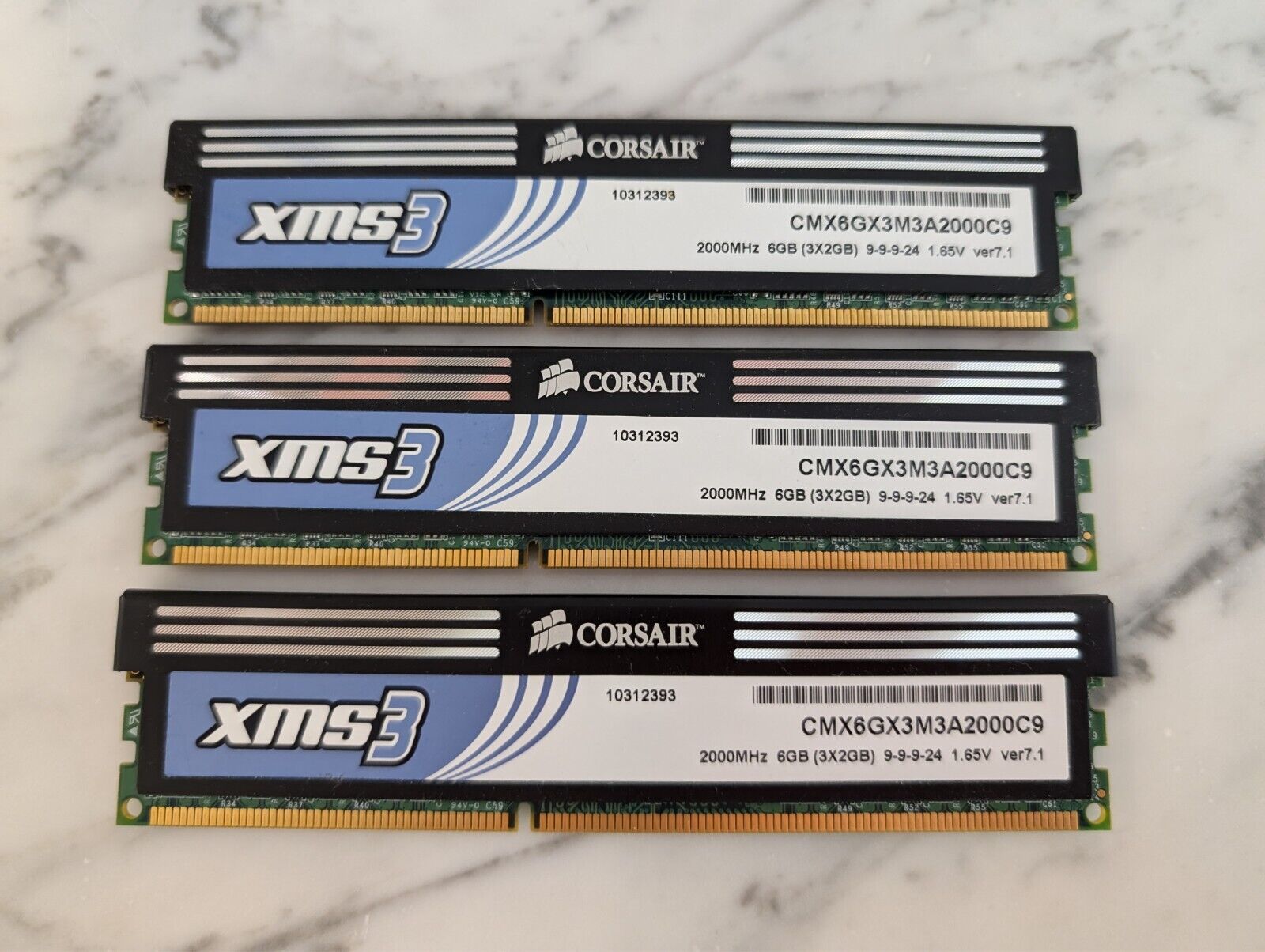Corsair XMS3 6GB (3X 2GB) DDR3 2000MHz Desktop Memory RAM CMX6GX3M3A2000C9