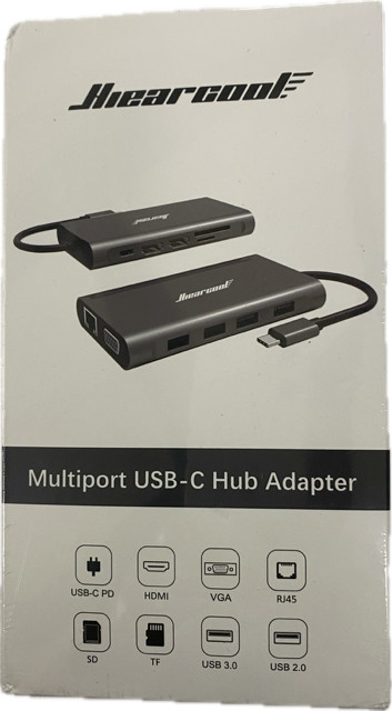 Hiearcool Multiport USB C Hub Adapter Ethernet 4 USB Ports Station Open Box