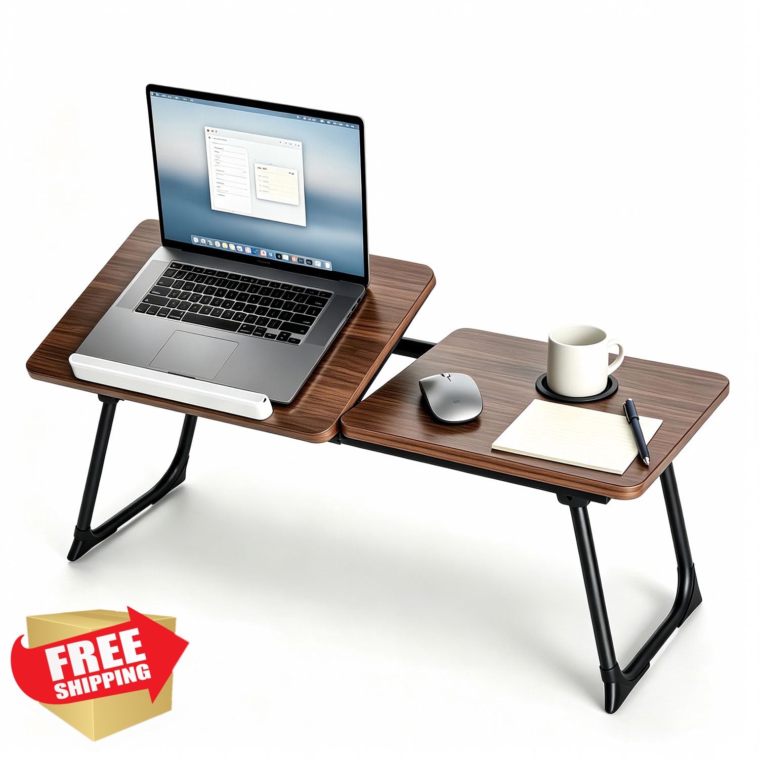 28.7" Extra Wide Lap Desk and Bed Desk - Foldable Laptop Bed Tray Table for A...