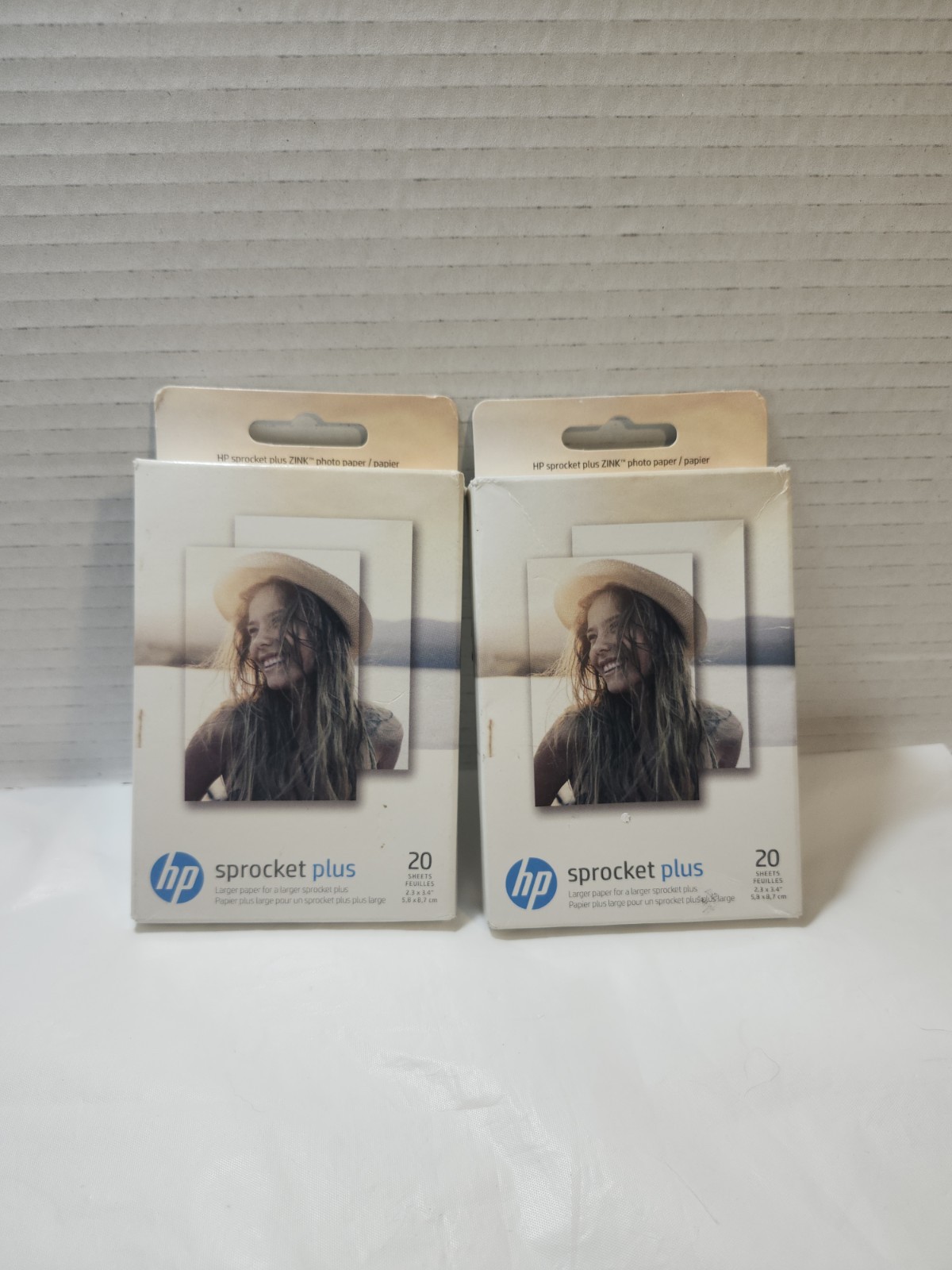 HP Sprocket 2.3 x 3.4” Zink Sticky Back Photo Paper-20 Sheets, Unopened, 2 boxes