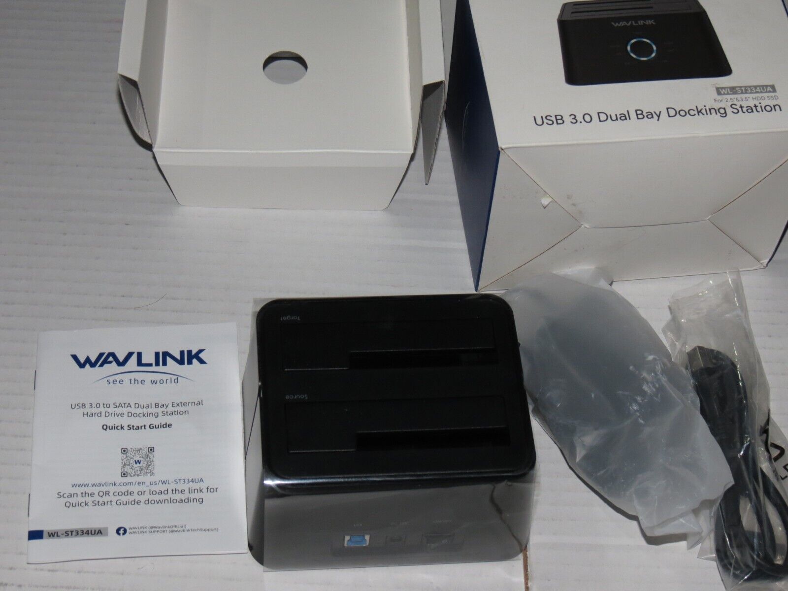 Wavlink WL-ST334UA USB 3.0 Dual Bay Docking System Plug & Play