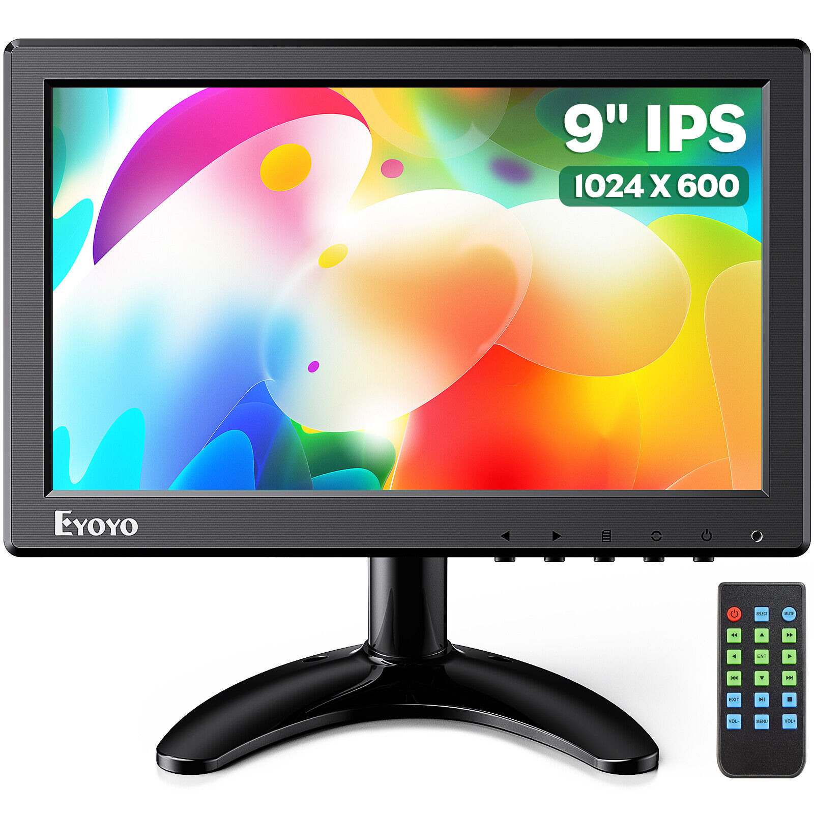 Eyoyo 9'' Monitor W/HDMI/VGA/AV/BNC Remote Speakers CCTV Security Screen Display