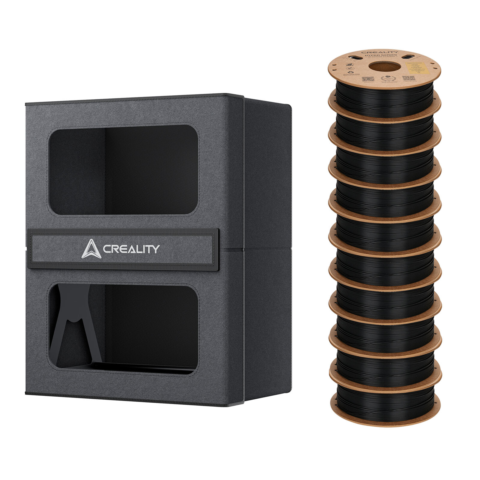New Creality Filament Storage Box with 10 Rolls of Hyper PLA Filaments