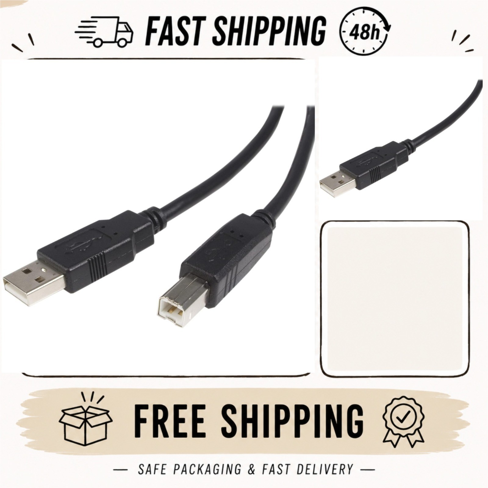 StarTech.com 3 ft USB 2.0 A to B Cable - Male to Male, Black