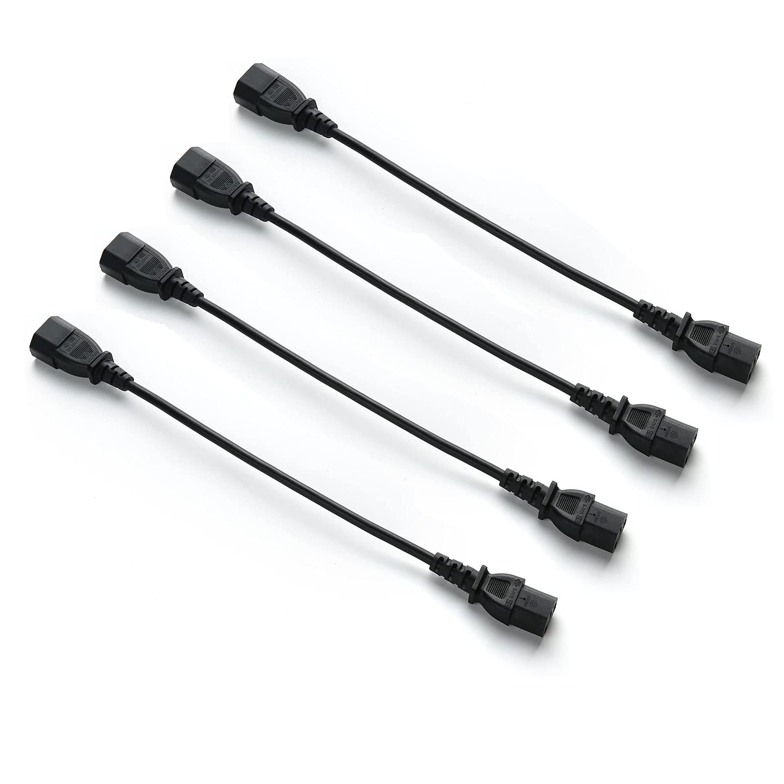4 PCS UPS Server C14 To C13 Extension Power Cable Cord 1ft 30cm Heavy Duty
