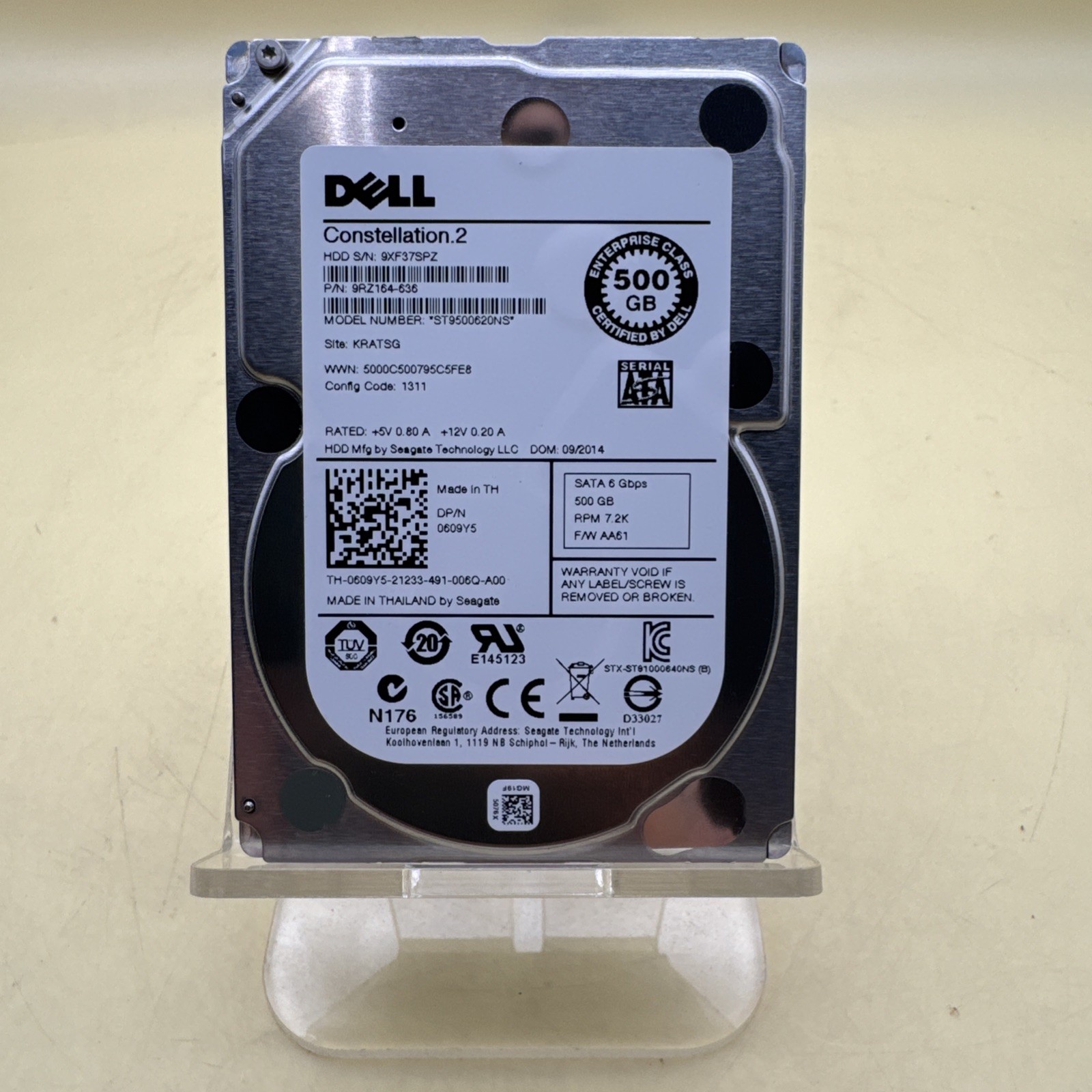 Dell Constellation.2 500GB 7.2K RPM 6Gb/s SATA Hard Drive 9RZ164-636 0609Y5