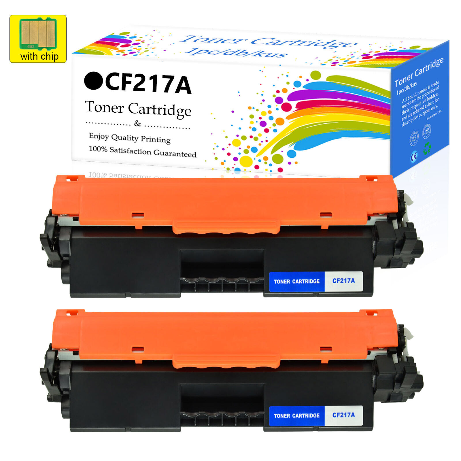 2 Pack CF217A 17A Toner Cartridge For HP 17A LaserJet Pro M102a M102w MFP M130fn