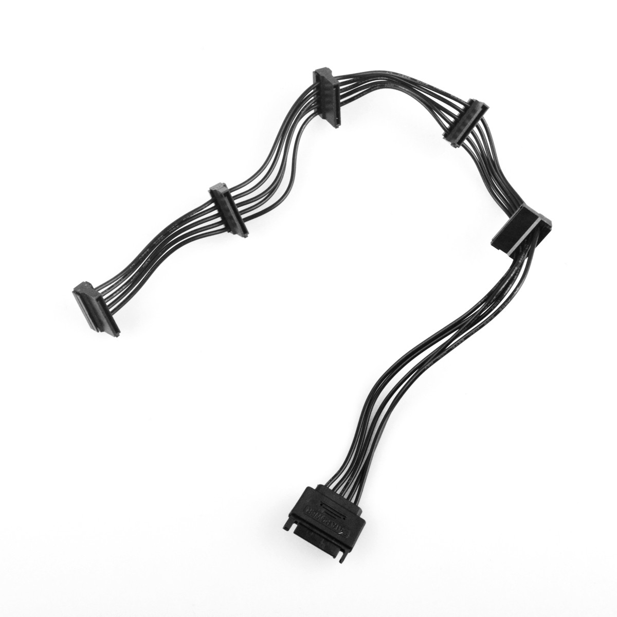 1/2X 15 Pin SATA Power 1 Male To 5 Female Splitter Hard Drive Cable for HDD SSD~