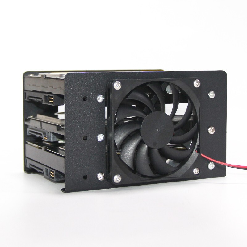 3.5 Inch HDD Hard Drive Bracket DIY Hard Disk Box Expansion Rack W/ Cooling Fan