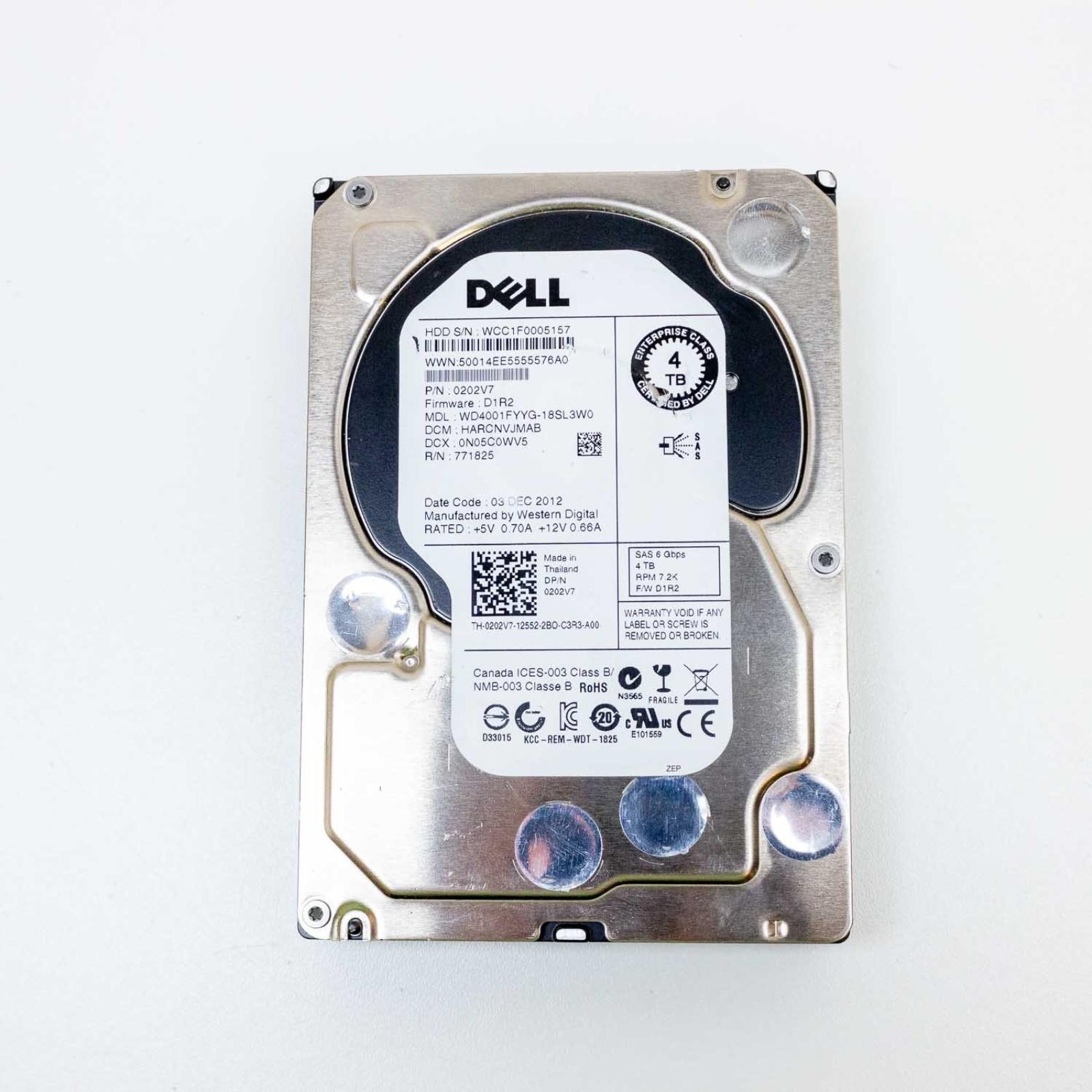 Dell WD4001FYYG 0202V7 - 4TB SAS 7200RPM 3.5" Internal Hard Drive - 100% HEALTH