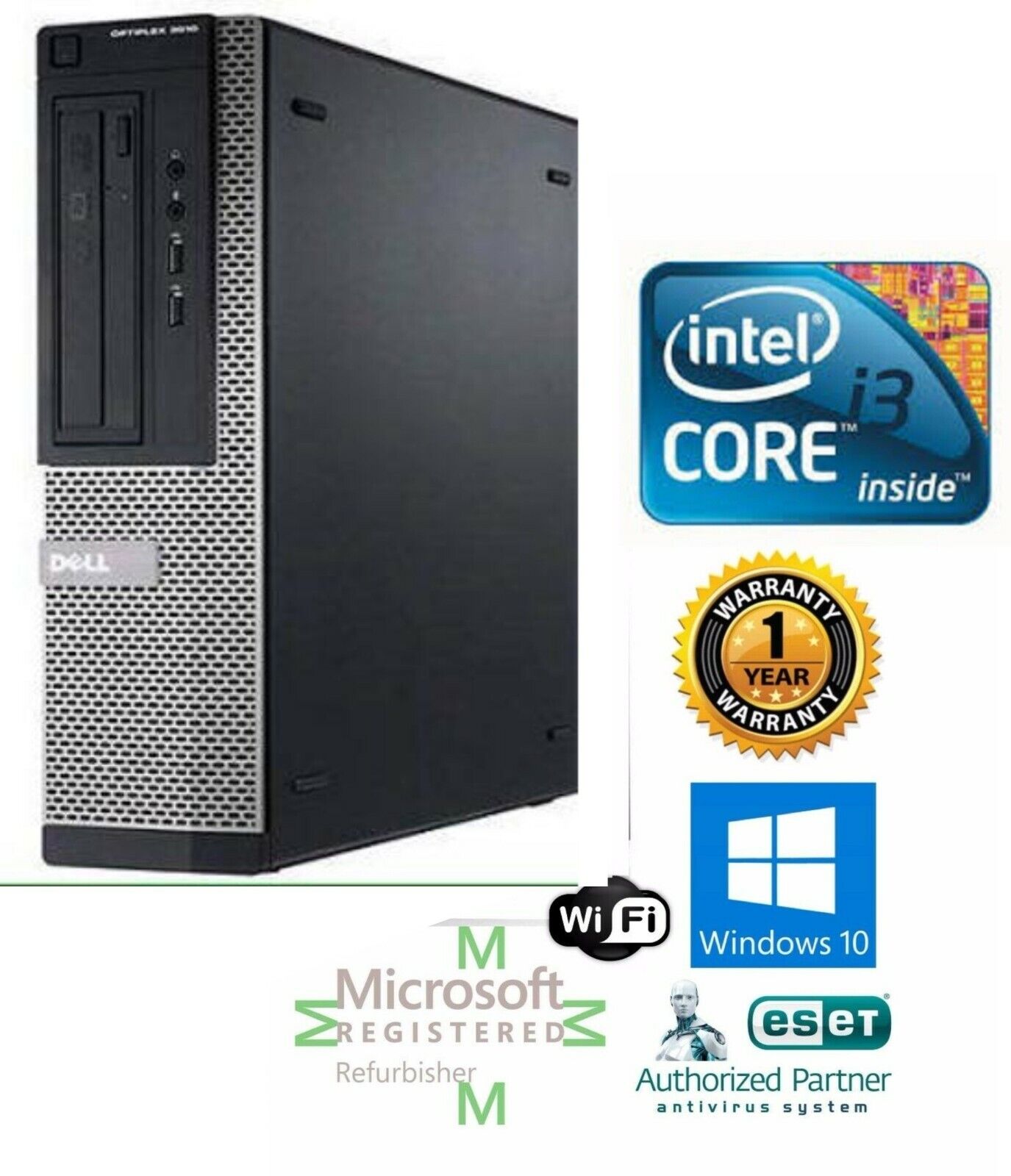 i3 Desktop PC 3010 Computer Dell Custom Build 4-16GB Win 10 PC  HD or SSD 