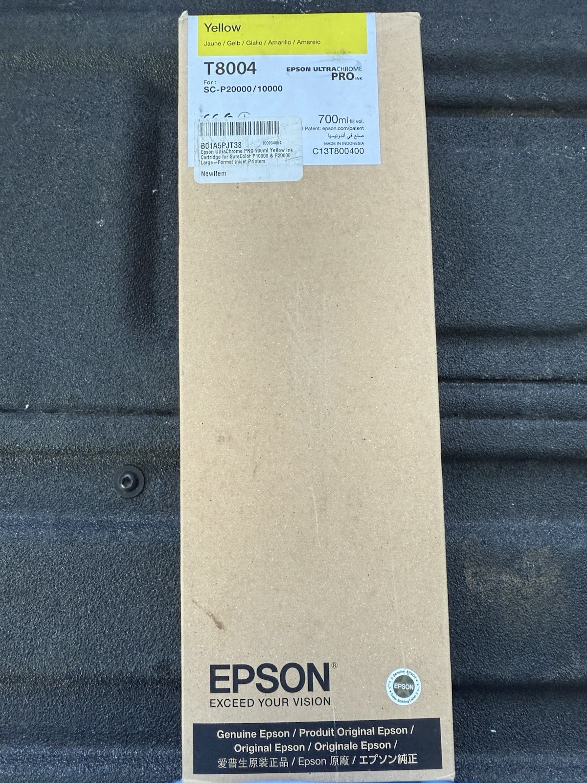 Genuine Epson Yellow Ink Cartridge T8004 Date: February 2023 Sealed Wrapping