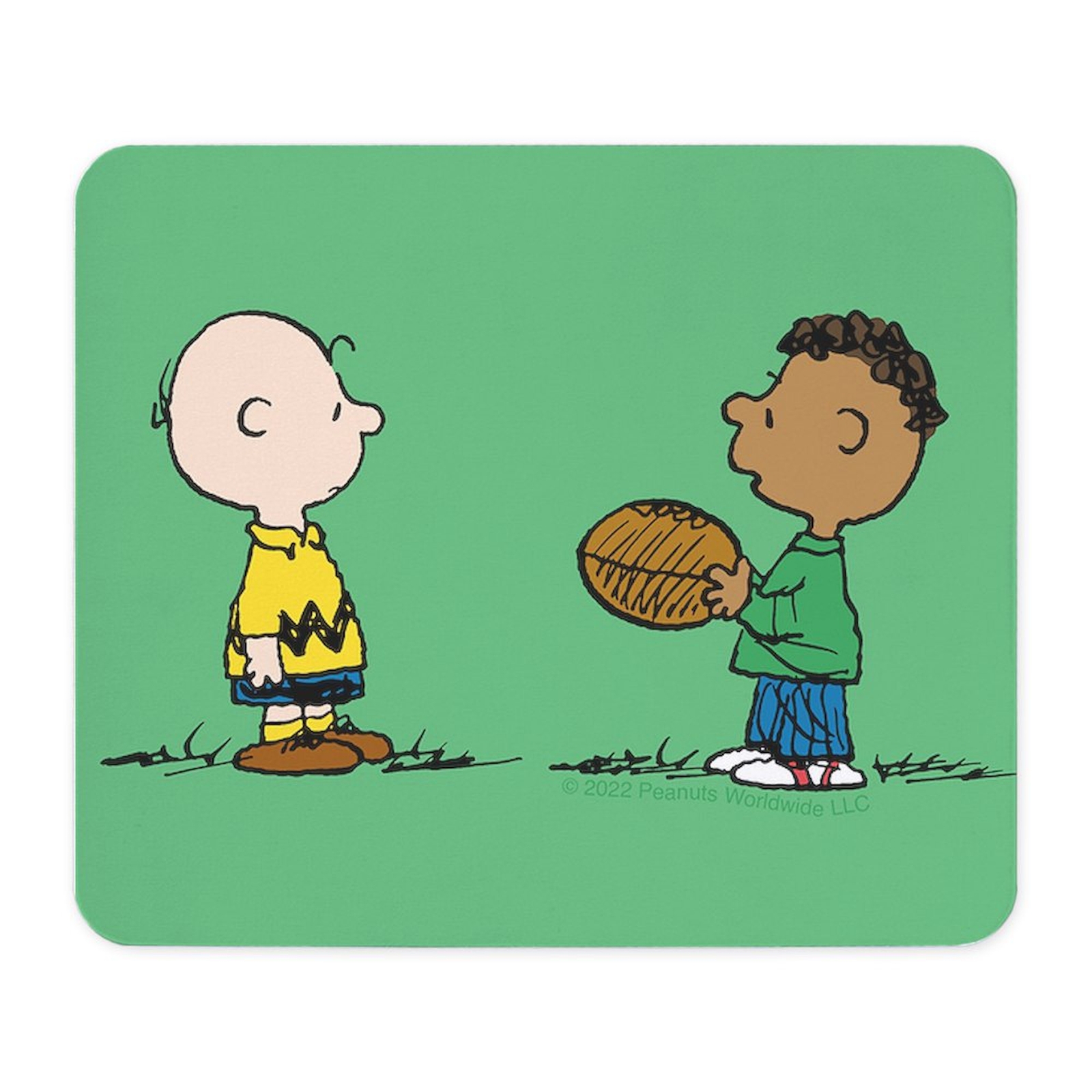 CafePress Peanuts Charlie & Franklin Tossing The Mousepad  (995324217)