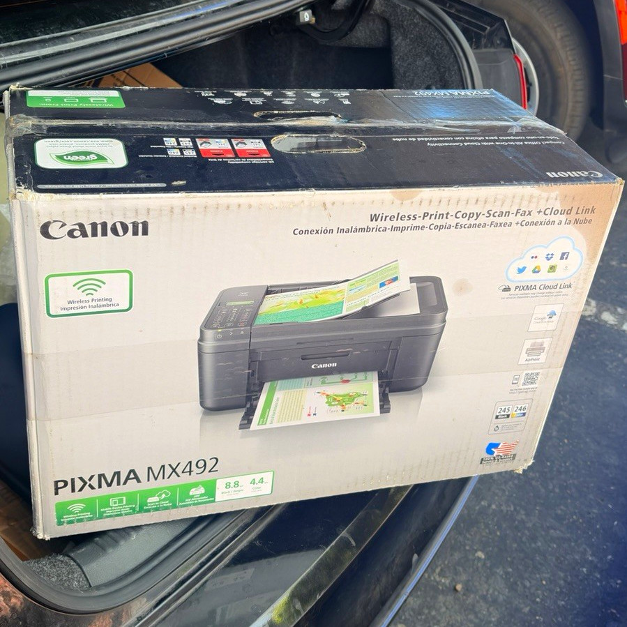 Canon PIXMA MX492 Wireless Color Inkjet All-In-One Printer Scan Copy Fax