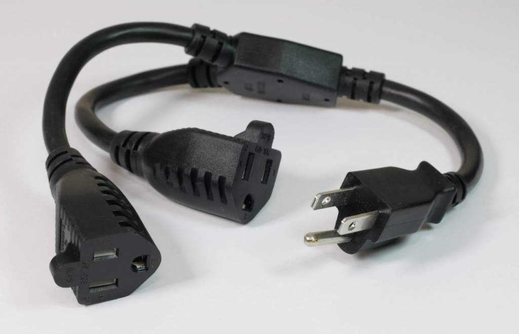 1 Feet US 3 Prong AC Power Y Cable Cord Extension Splitter M/F 16 AWG PC Monitor