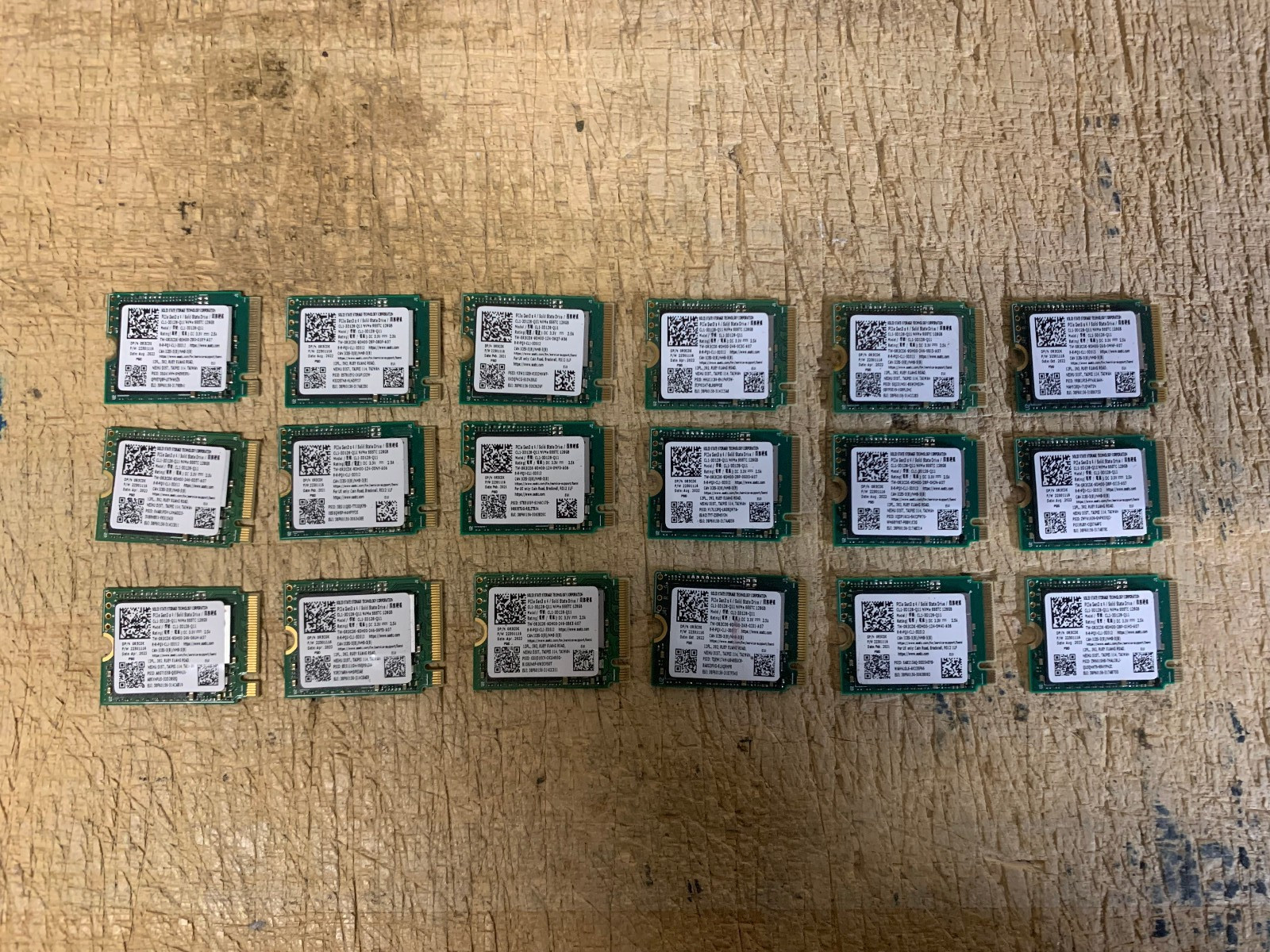 Lot of 18 Solid State Storage Technology Corporation CL1-3D128-Q11 NVmE 128GB