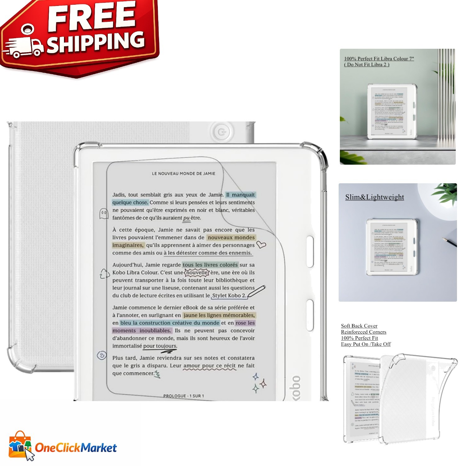 7" Kobo Libra Colour Case with Nature Print – Slim Design & Ultimate Protection
