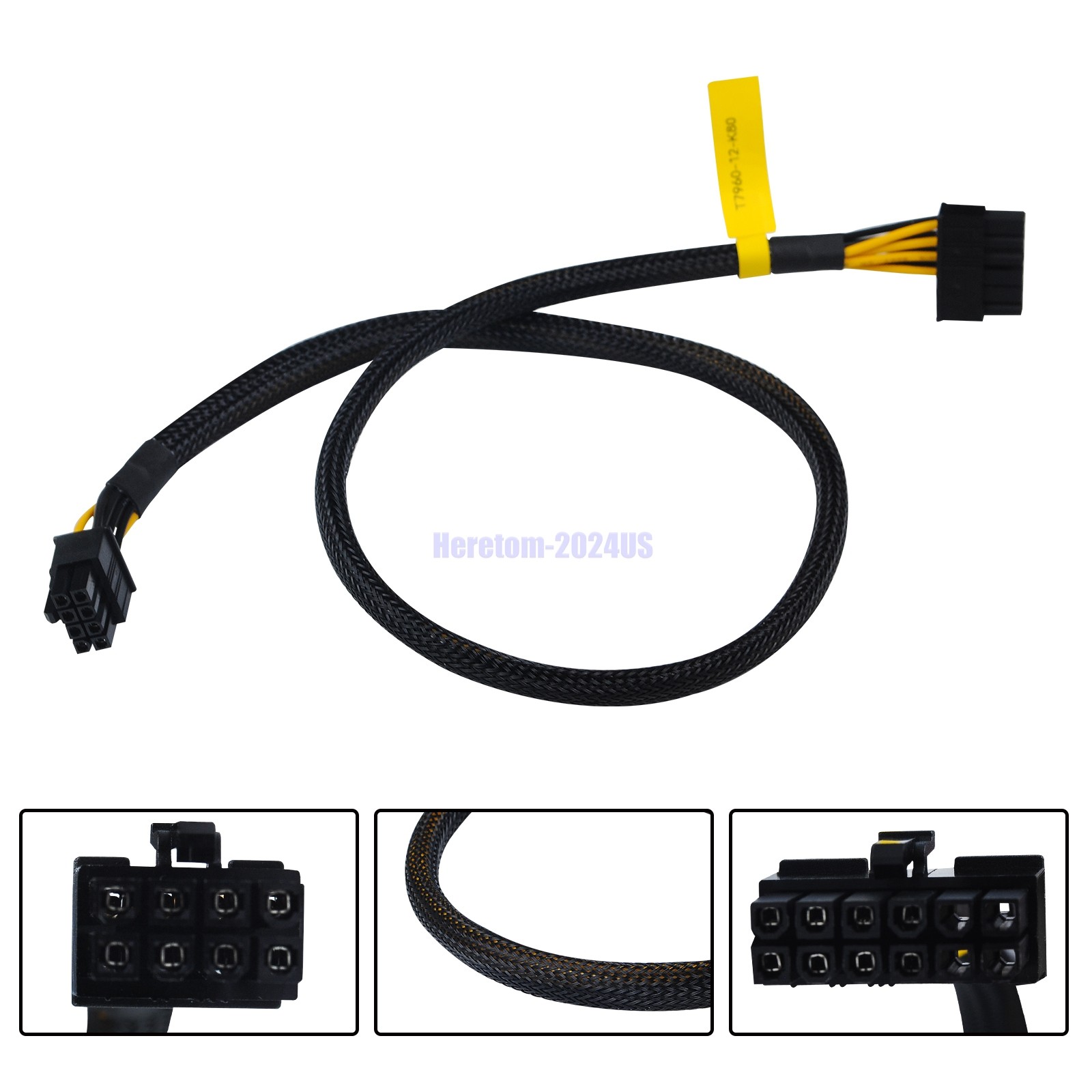 12 Pin to 8 Pin GPU Power Cable for DELL T7960 NVIDIA K80/M40/M60/P40/P100 60cm