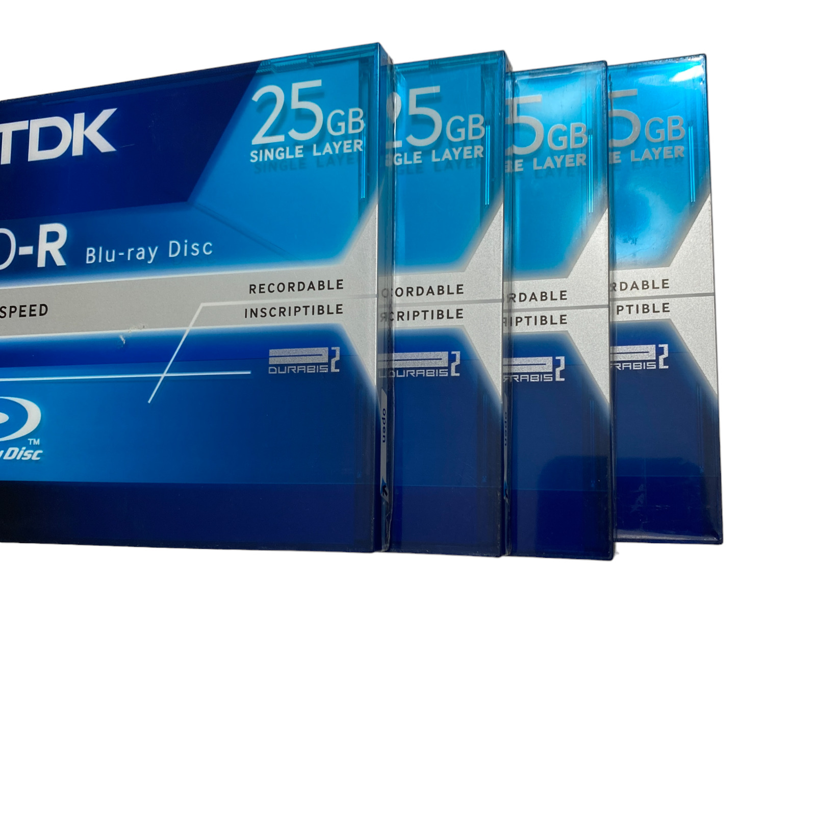 Lot of (4) TDK  BD-R Blu Disc 25GB 1-2X (NEW) Sealed 4 Total