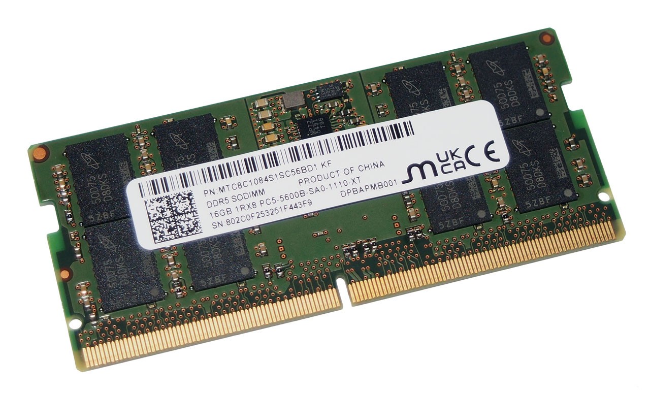 MICRON 16GB DDR5-5600B 5600MHz PC5-44800 LAPTOP NOTEBOOK AIO MEMORY RAM SODIMM