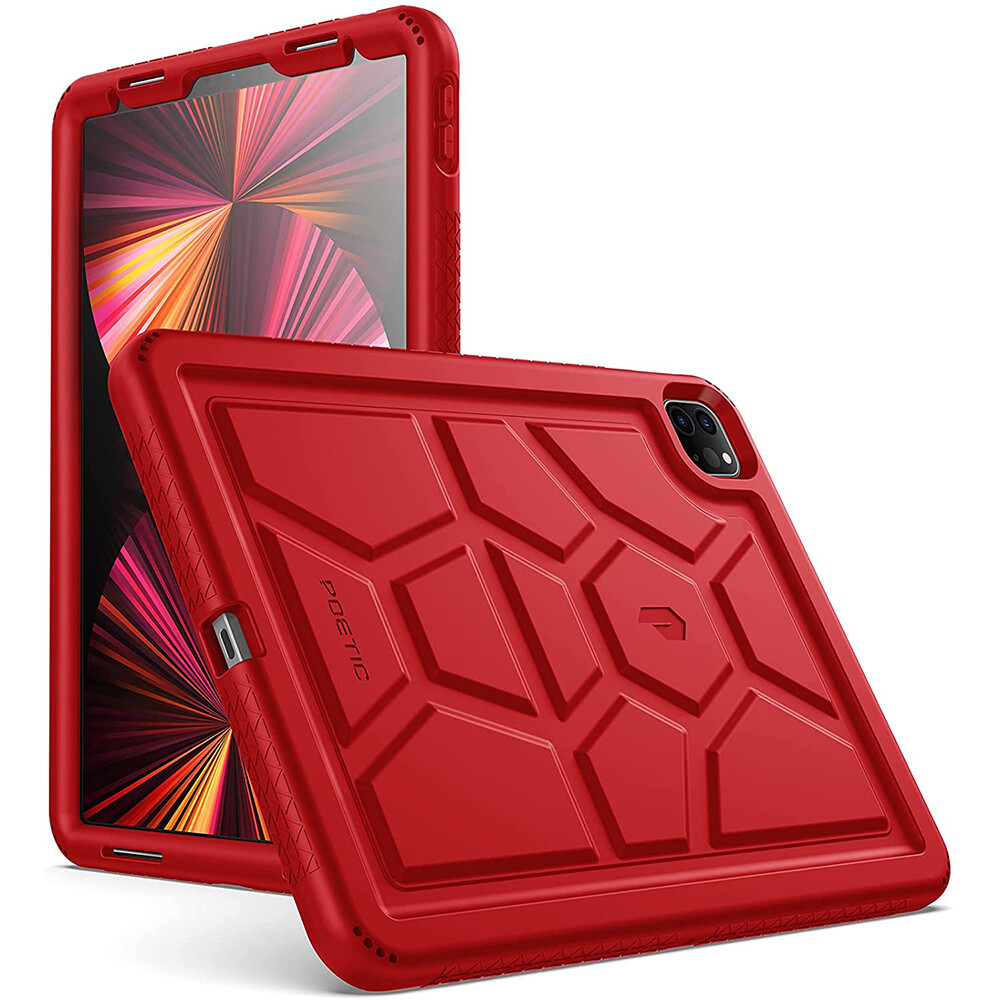For iPad Pro 11 (2021/2020/2018) Case | Poetic Soft Silicone Tablet Cover Red